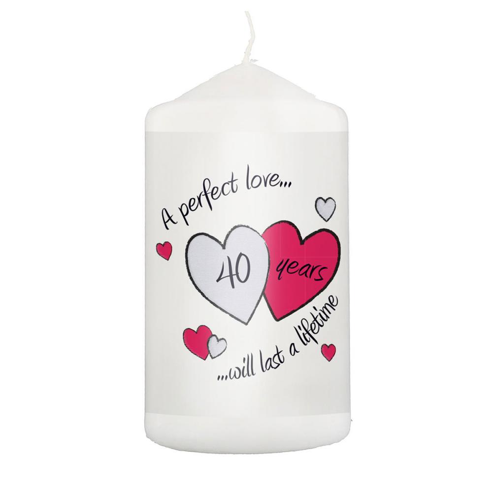 Perfect Love Ruby Anniversary Pillar Candle £11.69